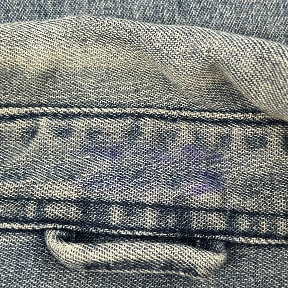 Schmidt Workwear Blue Cotton Blend Long Sleeve Button Down Denim Jean Shirt  LG - Picture 3 of 13